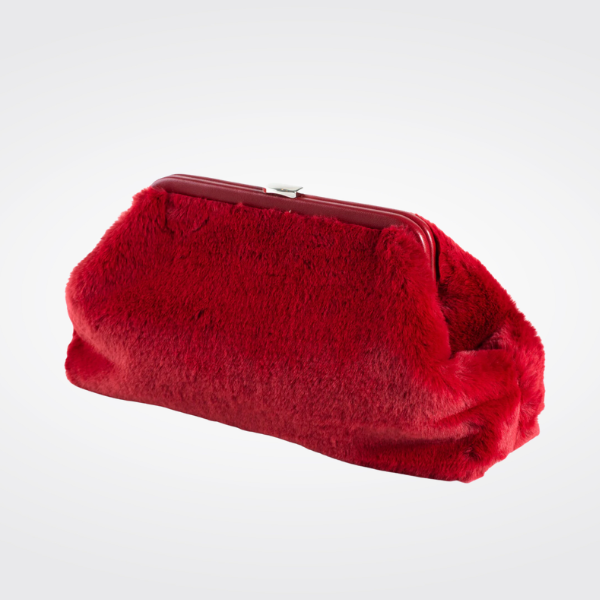 Red Faux Fur Red Fur Clutch Bag Fox Fur Red Faux Fur Bag Red Fox