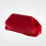Helen Faux Fur Bag in Red