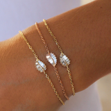 Small Palm Leaf Diamond Chain Bracelet