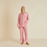 Fifi Pink Silk Crêpe De Chine Pajamas