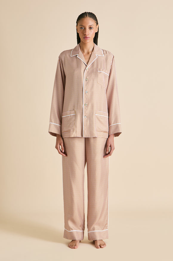 Yves Sarazzin Pink Geometric Pajamas