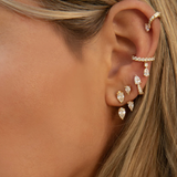 Classic Pear Diamond Orbit Earring
