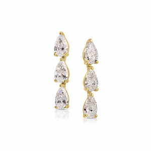 Three Pear Diamond Dot Studs